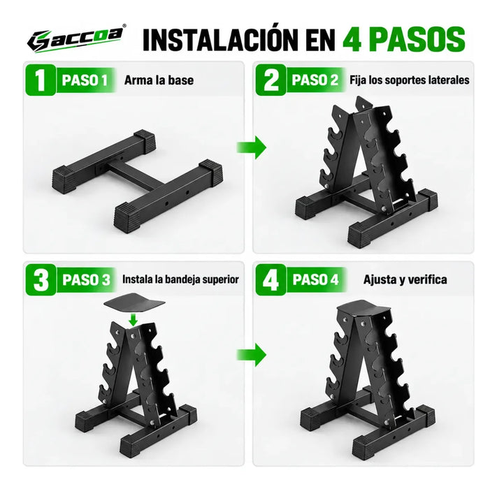 Rack Soporte Porta Mancuernas Mancuernero Vertical 6 Pares