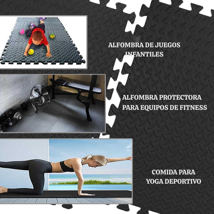 Pack 8 Goma Eva Alfombra Piso 60x60 Alfombra Gimnasio 2,5mm