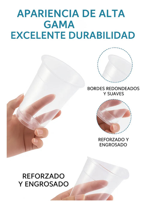 X50 Vaso Desechable Plastico Fiesta 13oz Vasos Bebidas 400ml Transparente