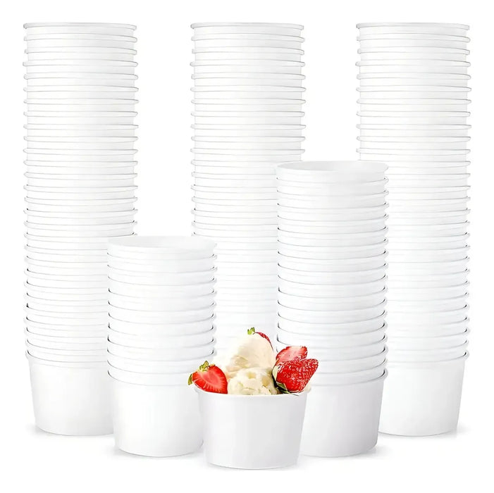50 Vasos Desechables Para Helado Polipapel Postre Vasos 4 Oz