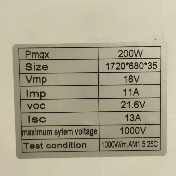 panel solar usado sin Garantía 200w 12v 36 Monocristalino