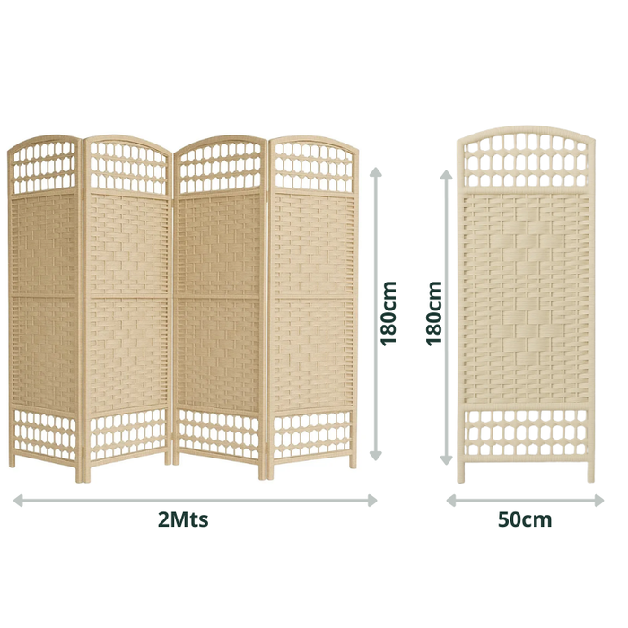 Biombo Separador De Ambientes Divisor Con 4 Paneles Plegable