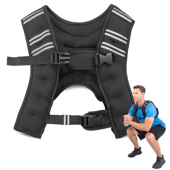 Chaleco Peso Ajustable Crossfit Reflectante Ejercicios Negro