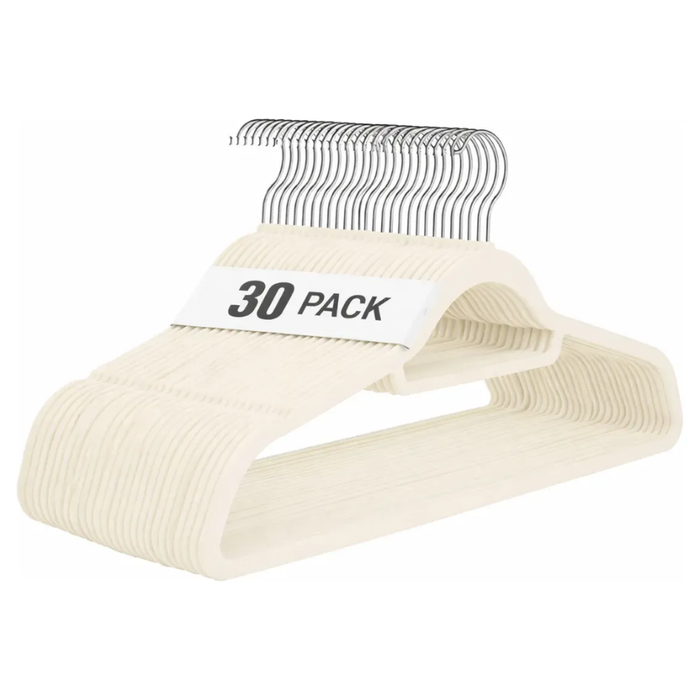 Pack X30 Colgadores De Ropa Percha Antideslizante Terciopelo