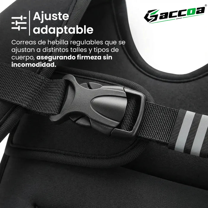 Chaleco Peso Ajustable Crossfit Reflectante Ejercicios Negro