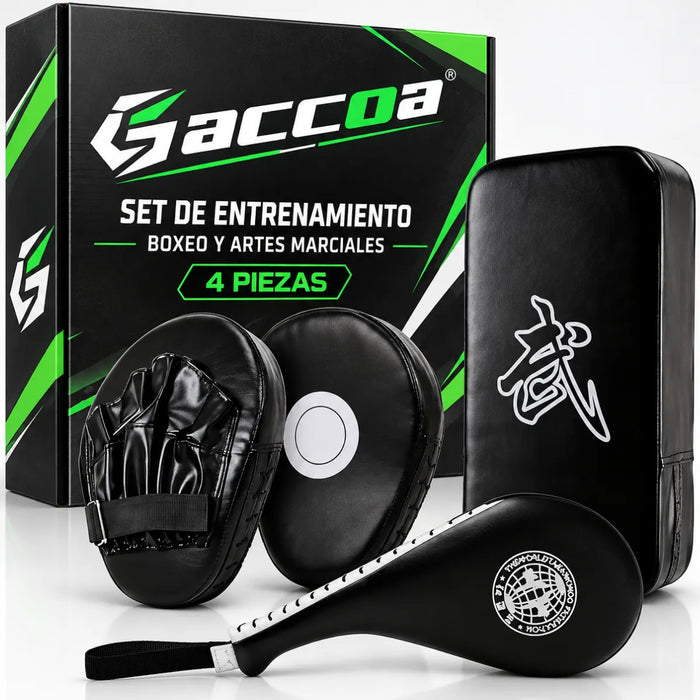Kit Artes Marciales Boxeo Manoplas Paos Escudo Taekwondo 4pc