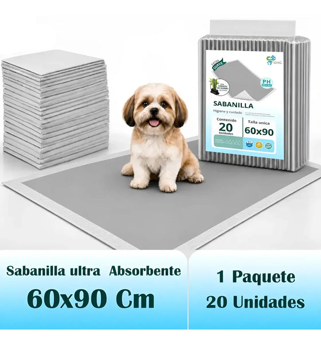 20 Pañales Perro Sabanillas Entrenamiento De Carbon 60x90cm