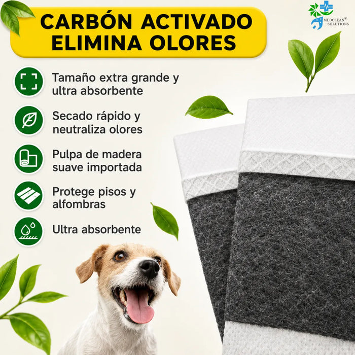 20 Pañales Perro Sabanillas Entrenamiento De Carbon 60x90cm