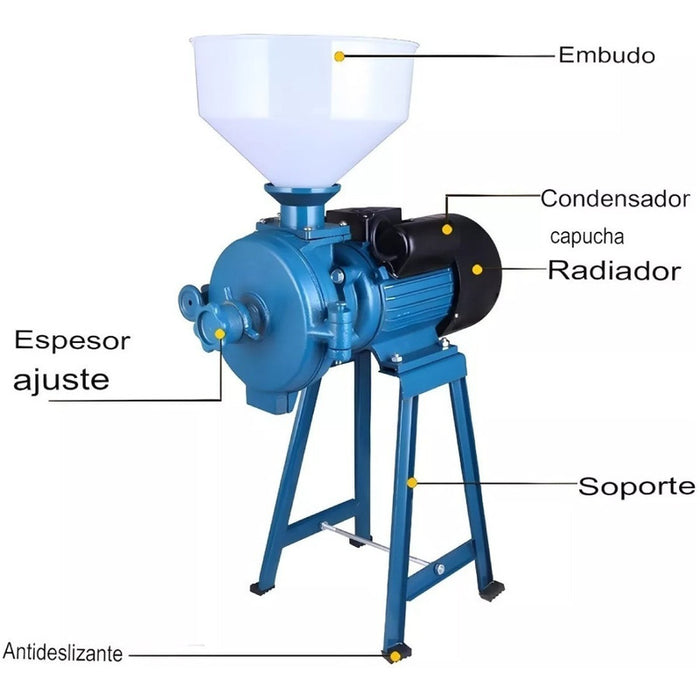 Chancadora 3hp Molino Eléctrico Choclo Chancador Maíz 2200w