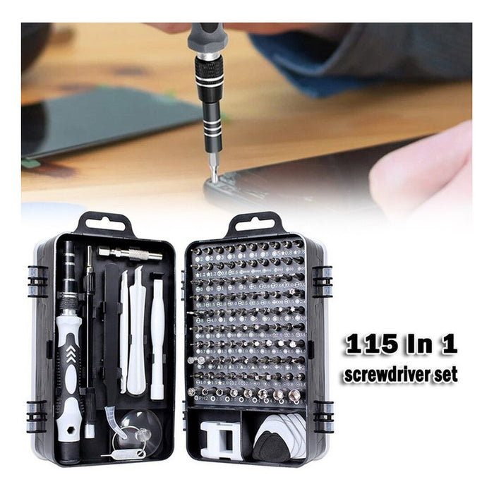 Set Atornilladores Juego Kit Puntas Destornillador 115 En 1